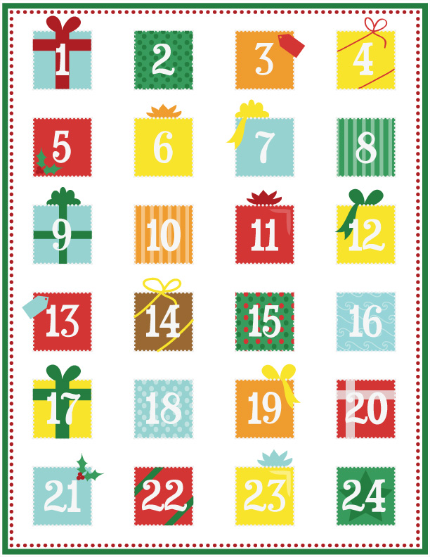 Printable Advent Calendar â Page 1 â Calobee Doodles